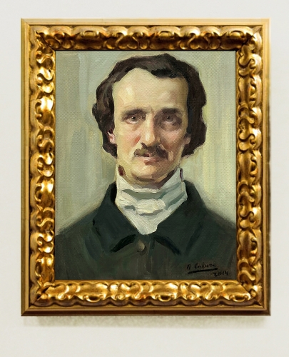 Edgar Allan Poe, Pintor Alejandro cabeza, Pintor Valenciano, Retratos de Edgar Allan Poe, Pintor Español, Pintura española, Alejandro Cabeza, Pintores Valencianos, Painting of Edgar Allan Poe, Portrait of Edgar Allan Poe